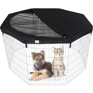 Pet Playpen Top Cover, Black, Adjustable Half Mesh - Brand New! Dog Supplies